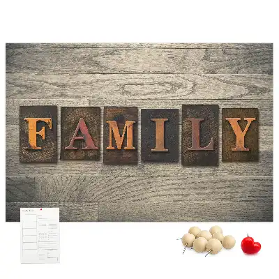Printed Cork Board with Family Lettering