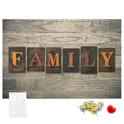 Printed Cork Board with Family Lettering