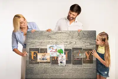 Printed Cork Board with Family Lettering