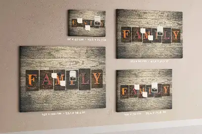 Printed Cork Board with Family Lettering