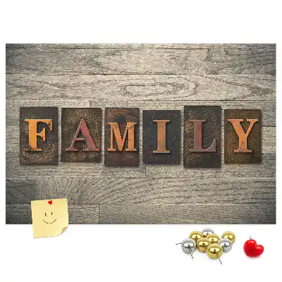 Printed Cork Board with Family Lettering