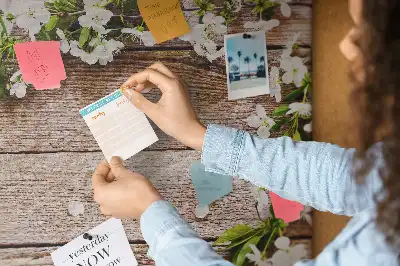 Printed Cork Memo Board with Floral Wood Design