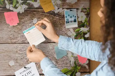 Printed Cork Memo Board with Floral Wood Design