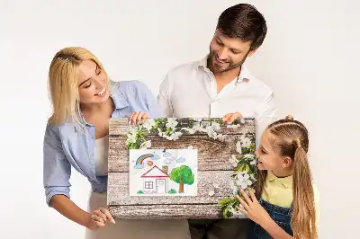 Printed Cork Memo Board with Floral Wood Design