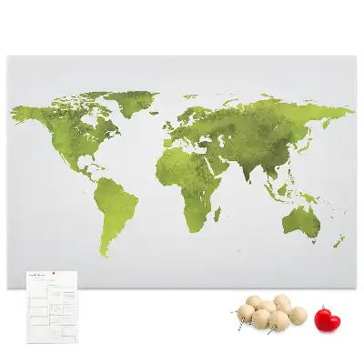 Printed Cork Board Watercolor world map