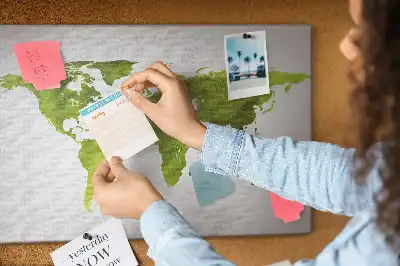Printed Cork Board Watercolor world map