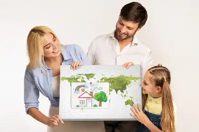 Printed Cork Board Watercolor world map