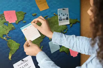 Printed Cork Memo Board World map