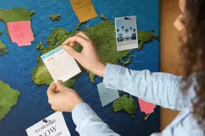 World Map Printed Cork Memo Board