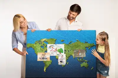Printed Cork Memo Board World map