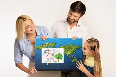 World Map Printed Cork Memo Board