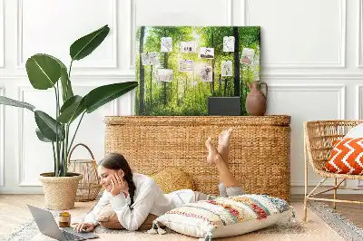 Nature Forest Trees Printed Cork Board