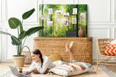 Nature Forest Trees Printed Cork Board