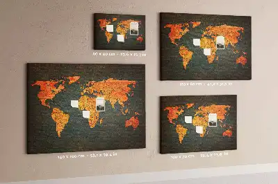 Printed Cork Memo Board World map