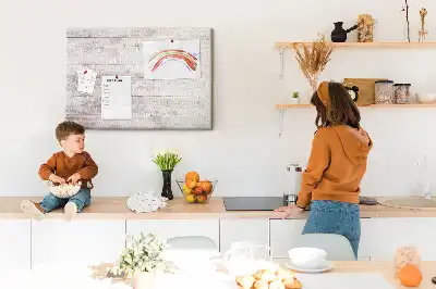 Cork memo board with wood pattern