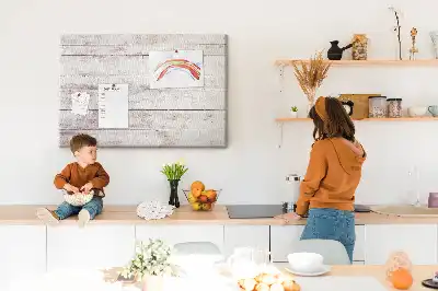 Cork memo board with wood pattern