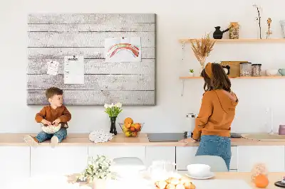 Cork memo board with wood pattern