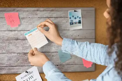 Cork memo board with wood pattern