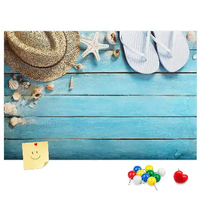 Printed Cork Board Hat and Flip-Flops Set