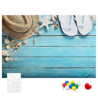 Printed Cork Board Hat and flip-flops
