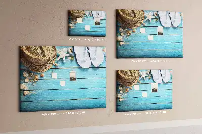 Printed Cork Board Hat and flip-flops