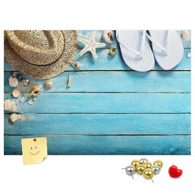 Printed Cork Board Hat and Flip-Flops Set