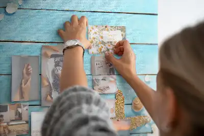 Printed Cork Memo Board with Seashells on Wood Design