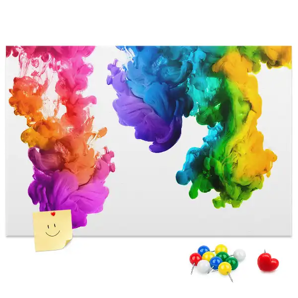 Printed Cork Memo Board Rainbow of colors