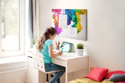 Printed Cork Memo Board Rainbow of colors