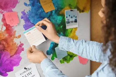 Printed Cork Memo Board Rainbow of colors