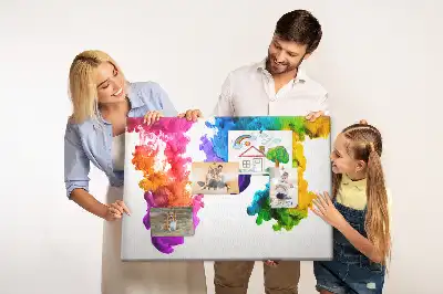 Printed Cork Memo Board Rainbow of colors