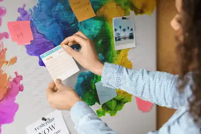 Printed Cork Memo Board Rainbow of colors