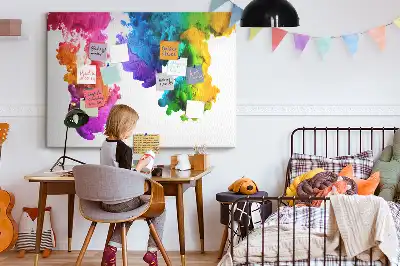 Printed Cork Memo Board Rainbow of colors