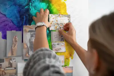 Printed Cork Memo Board Rainbow of colors