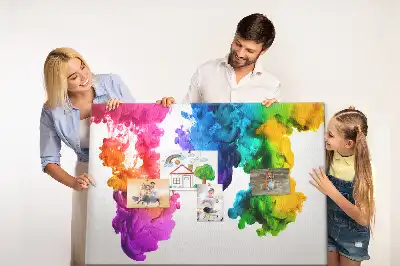Printed Cork Memo Board Rainbow of colors