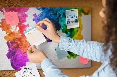 Printed Cork Memo Board Rainbow of colors
