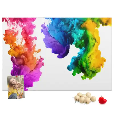 Printed Cork Memo Board Rainbow of colors