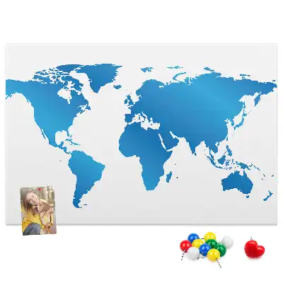 World Map Cork Memo Board