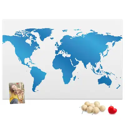 World Map Cork Memo Board