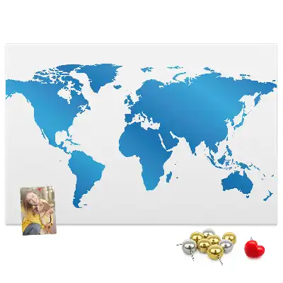 World Map Cork Memo Board