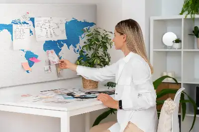 World Map Cork Memo Board