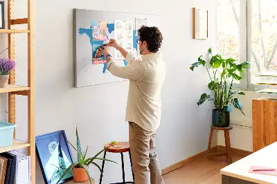 Cork memo board World map