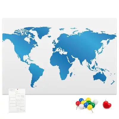 Cork memo board World map