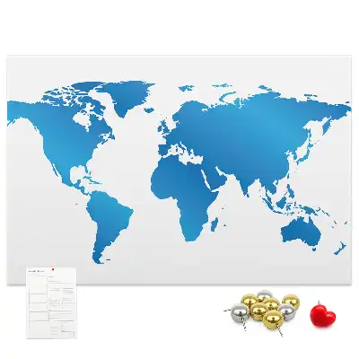 World Map Cork Memo Board