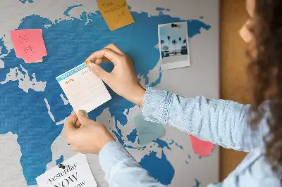 Cork memo board World map