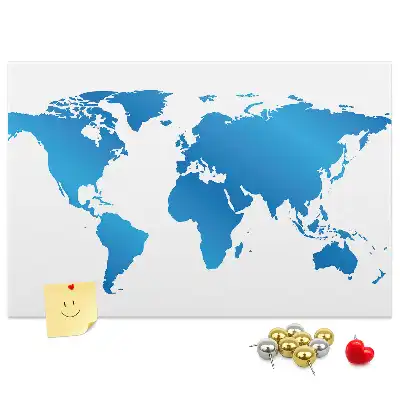 World Map Cork Memo Board