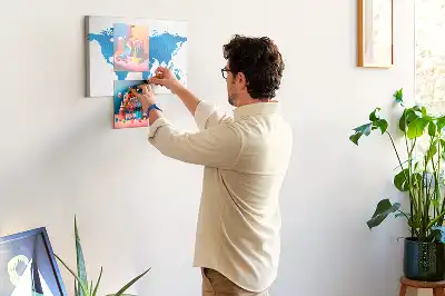 World Map Cork Memo Board