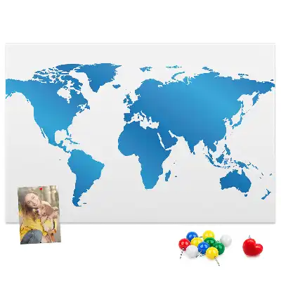 World Map Cork Memo Board