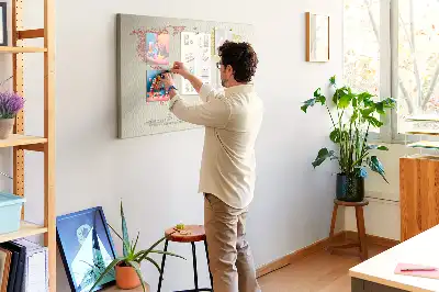 World Map Cork Memo Board Made of Letters