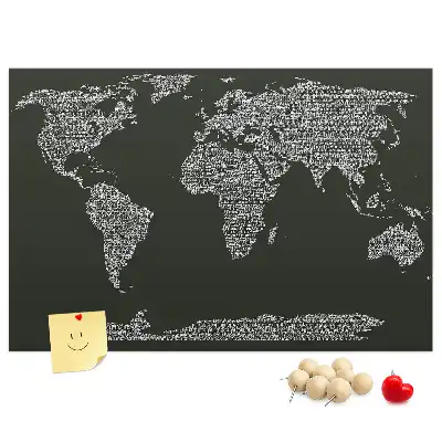 Printed Cork Board With Continent Names